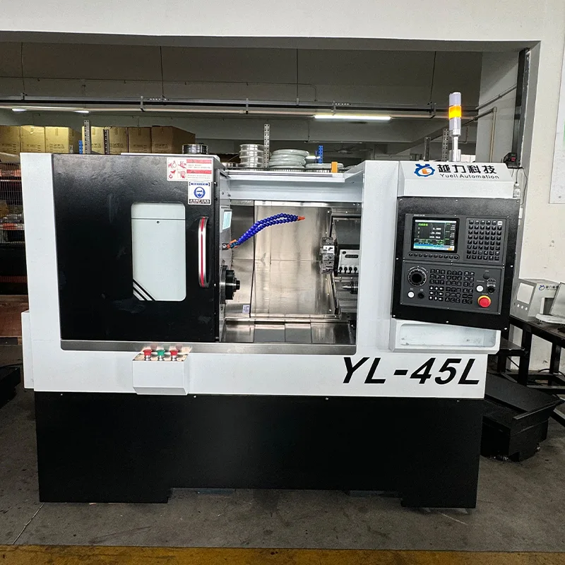 Máy tiện CNC giường nghiêng với tháp pháo servo và ụ sau